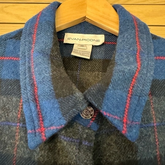 Vintage Evan Picone Wool blend Snap Front Shacket Shirt / 18 - Picture 5 of 11